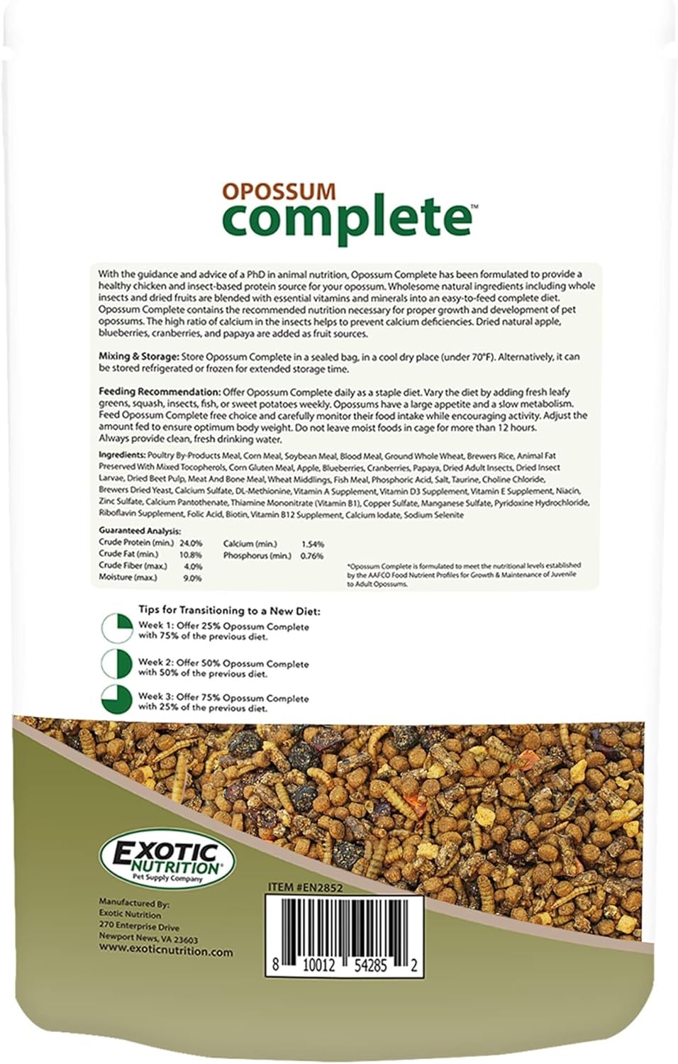 Opossum Complete 4 LB | Nutritional Healthy Pellet Diet | Food for Short-Tailed