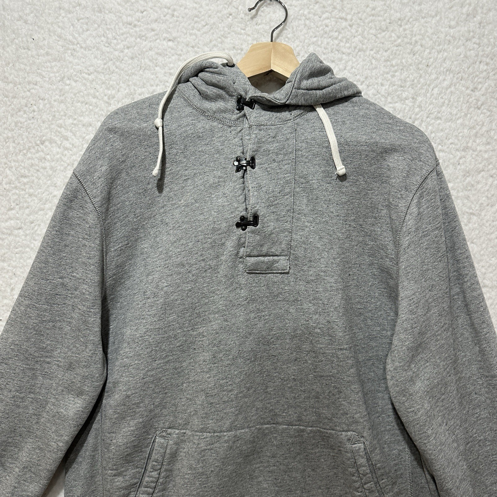 J.Crew Outerwear Fleece Hoodie Gray Deck Hook Heavyweight Sweater Size Large