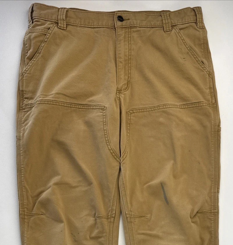 Carhartt Pants Mens 36×36 Brown Rugged Flex Relaxed Duck Double Front Utility