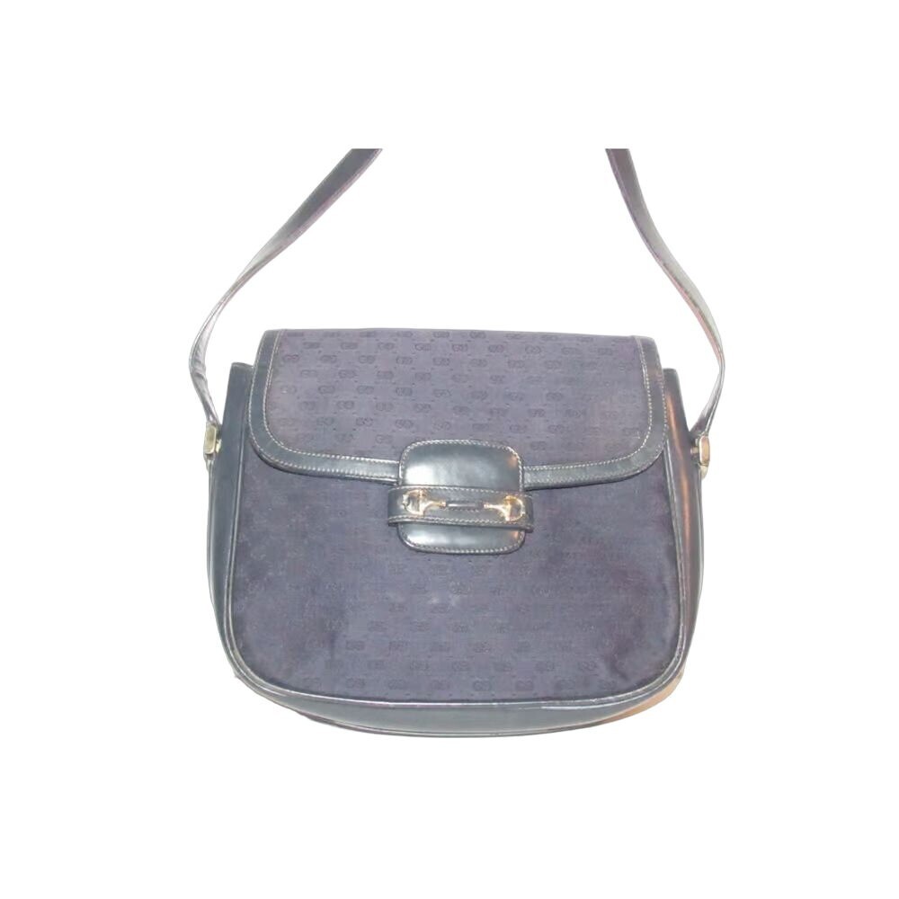 Gucci blue micro Guccissima 1955 horse-bit shoulder/crossbody