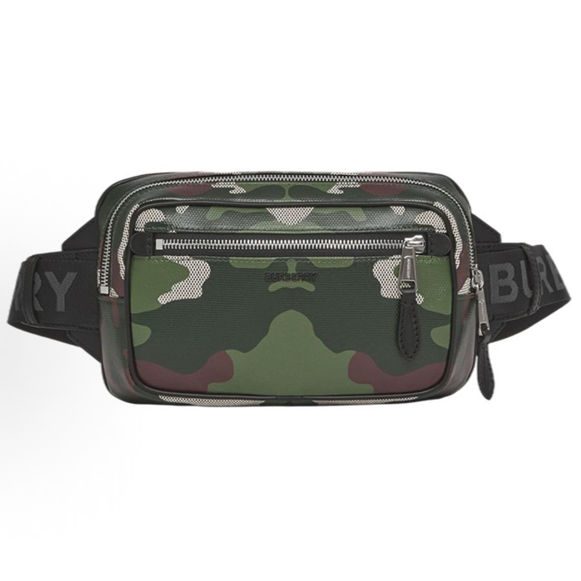 Burberry Camouflage Print Cotton Canvas Waist Bag – Unused #4929DR