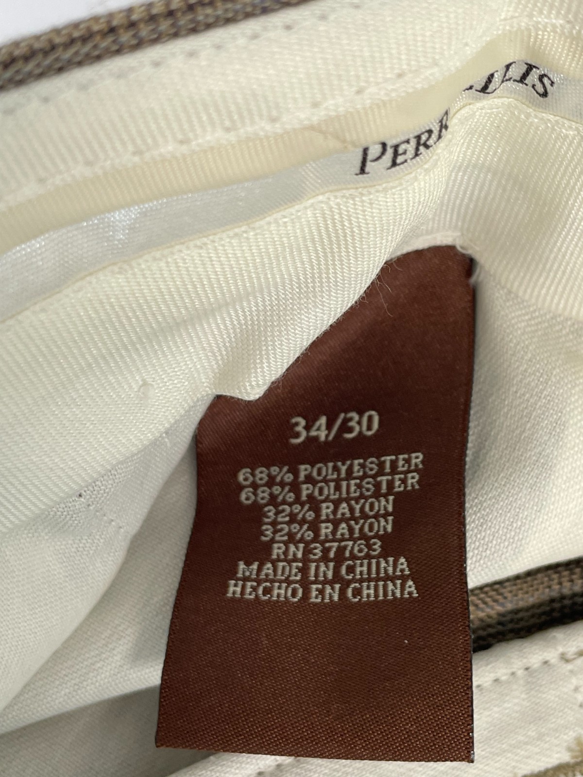 Perry Ellis Classic Fit Principles Nutmeg Heather Men’s Pants Size 34×30