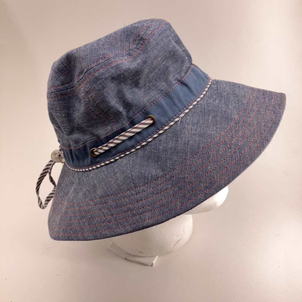 PISTIL large brim sun hat blue cotton