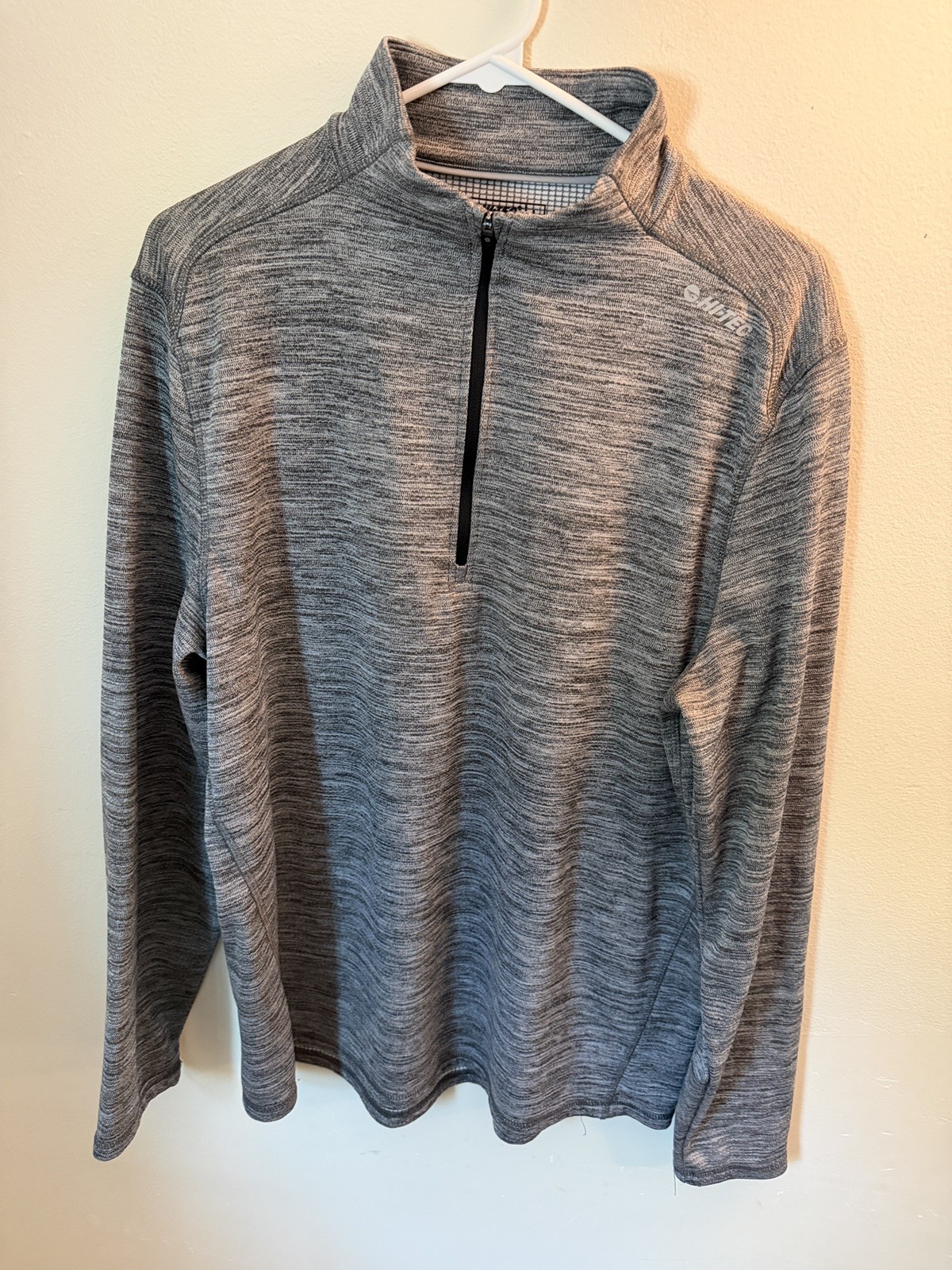 Hi-Tec Men’s LQuarter Zip Pullover Sweater Gray Outdoor Hiking Layer EUC