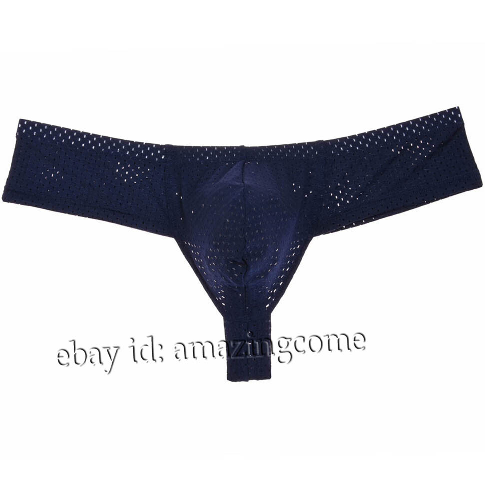 Men Mini Thong Boxer Stretchy Eyelets Pouch Cheeky Trunk Bikini Posing Underwear