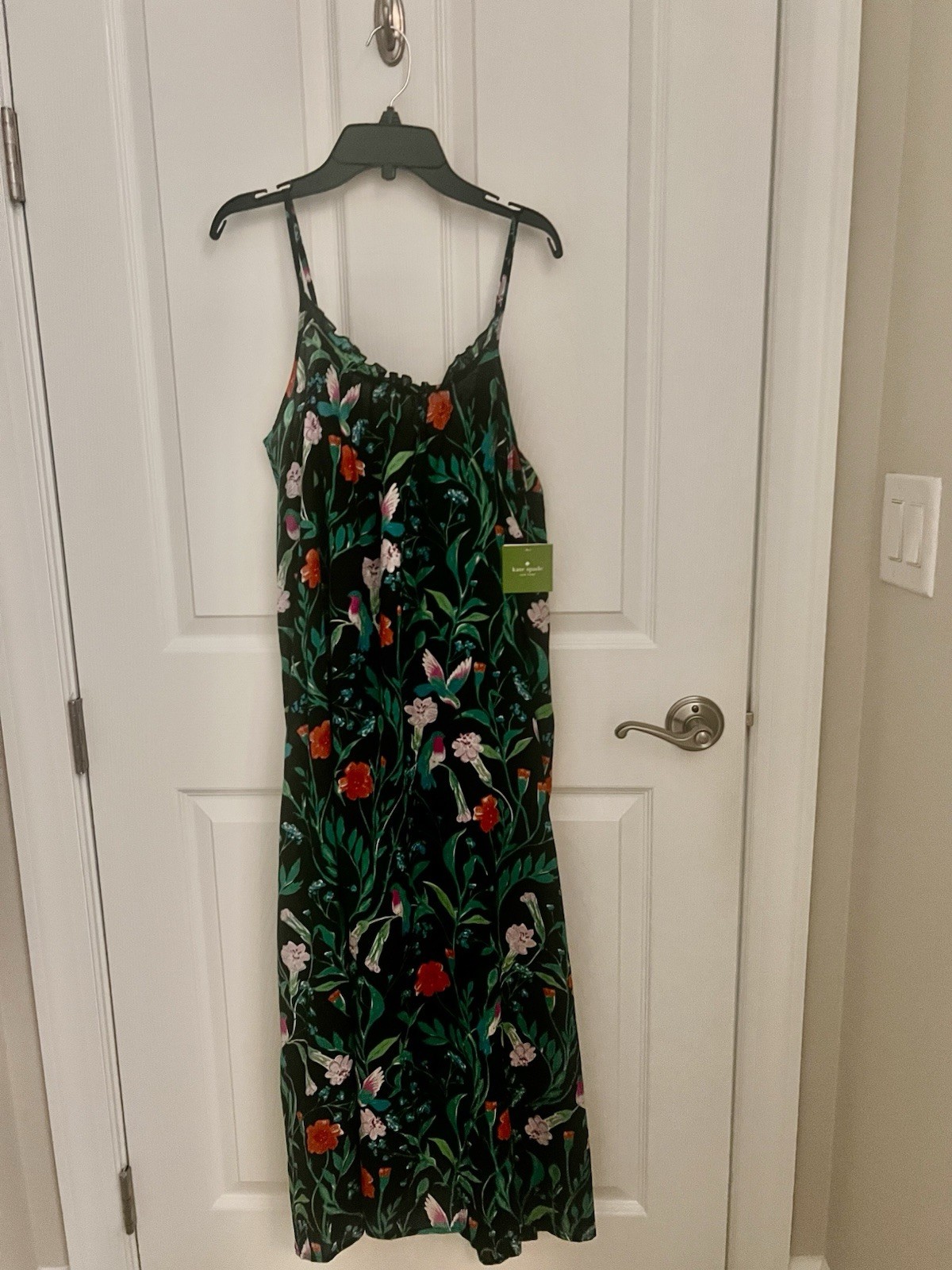 NWT Kate Spade Hummingbird Floral Maxi Dress XS | Summer Garden Print | Resort