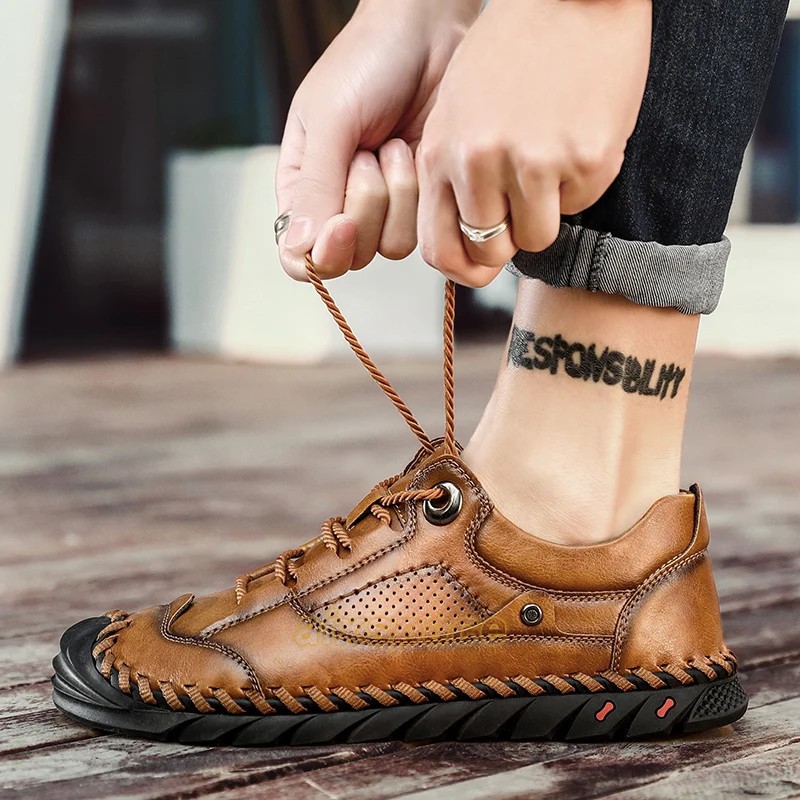 Handmade Working Comfortable Men Genuine Leather Dress Shoes Casual Shoes
