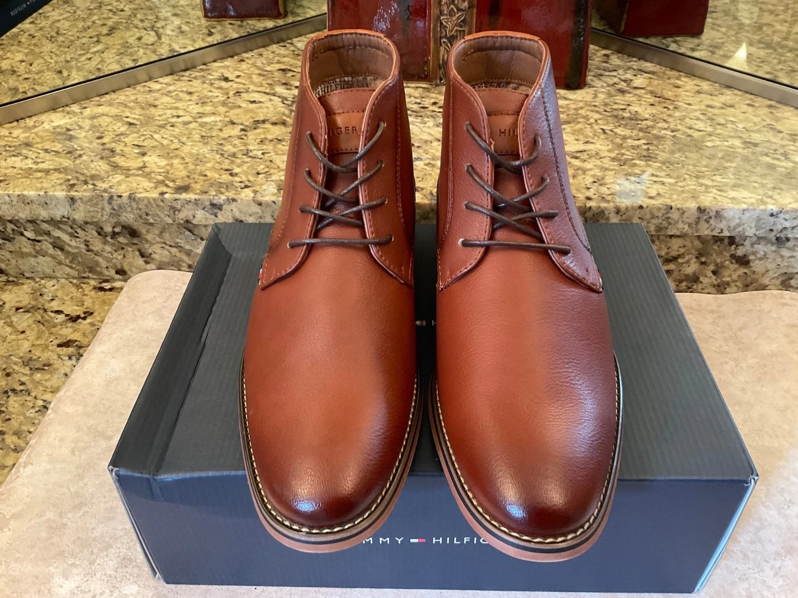 TOMMY HILFIGER BAGE BOOTS NEW MEN’S MANY SIZES BROWN WORK/FASHION