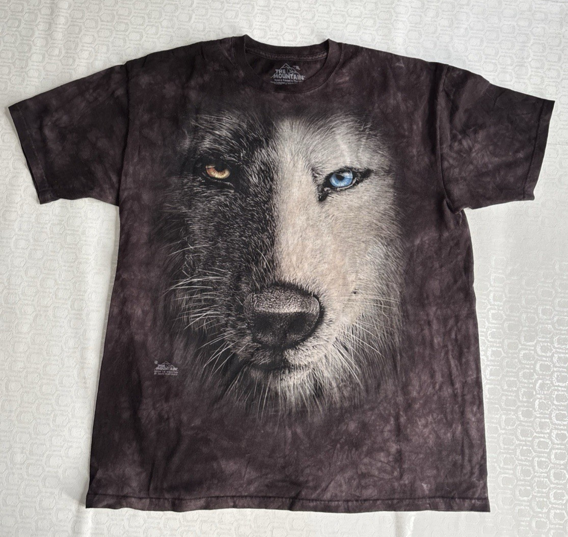 The Mountain Wolf Face T Shirt Large Men 2014 Black & White