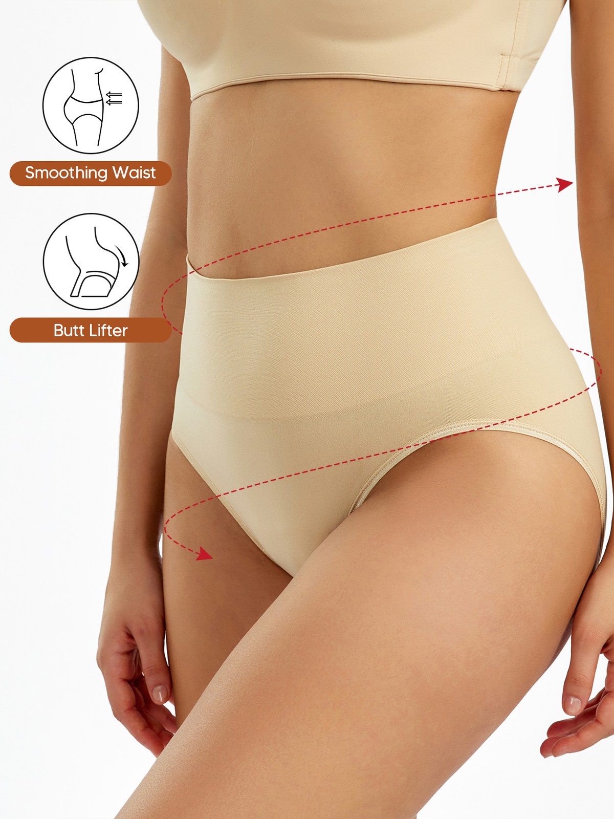 Women High Waist Tummy Control Body Shaper Slimming Shapewear Underwear Panties