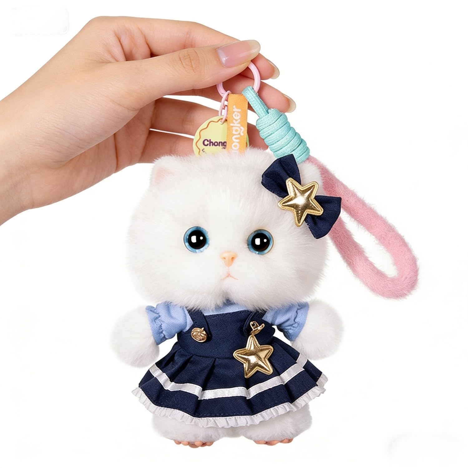 Plush Keychain, 4.7″ Inch Cute Stuffed Animal Keychain, Cat Plush Purse Charm…