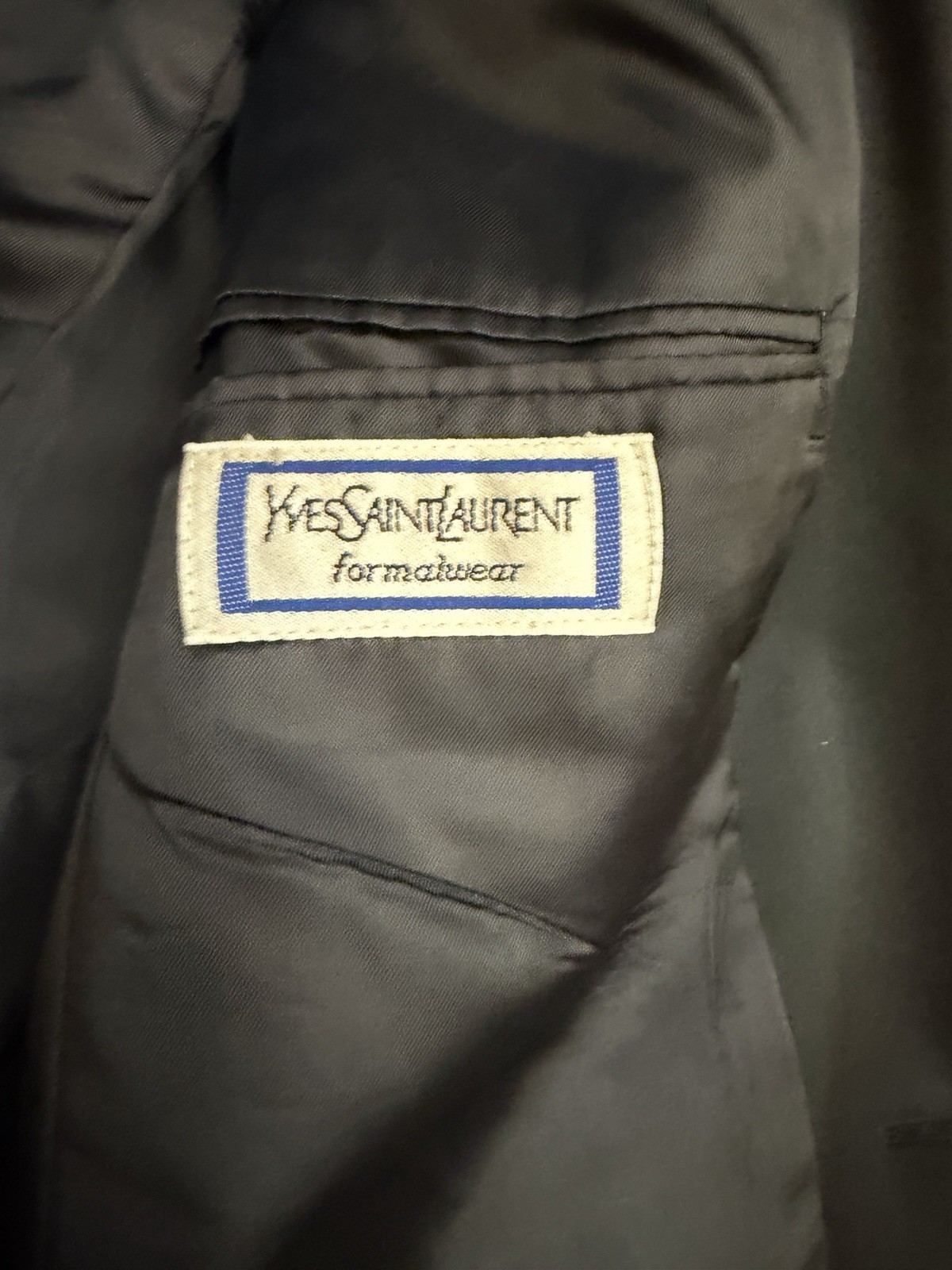 Vintage Yves Saint Laurent Formalwear Wool Tuxedo Jacket Mens 44R Black USA NICE