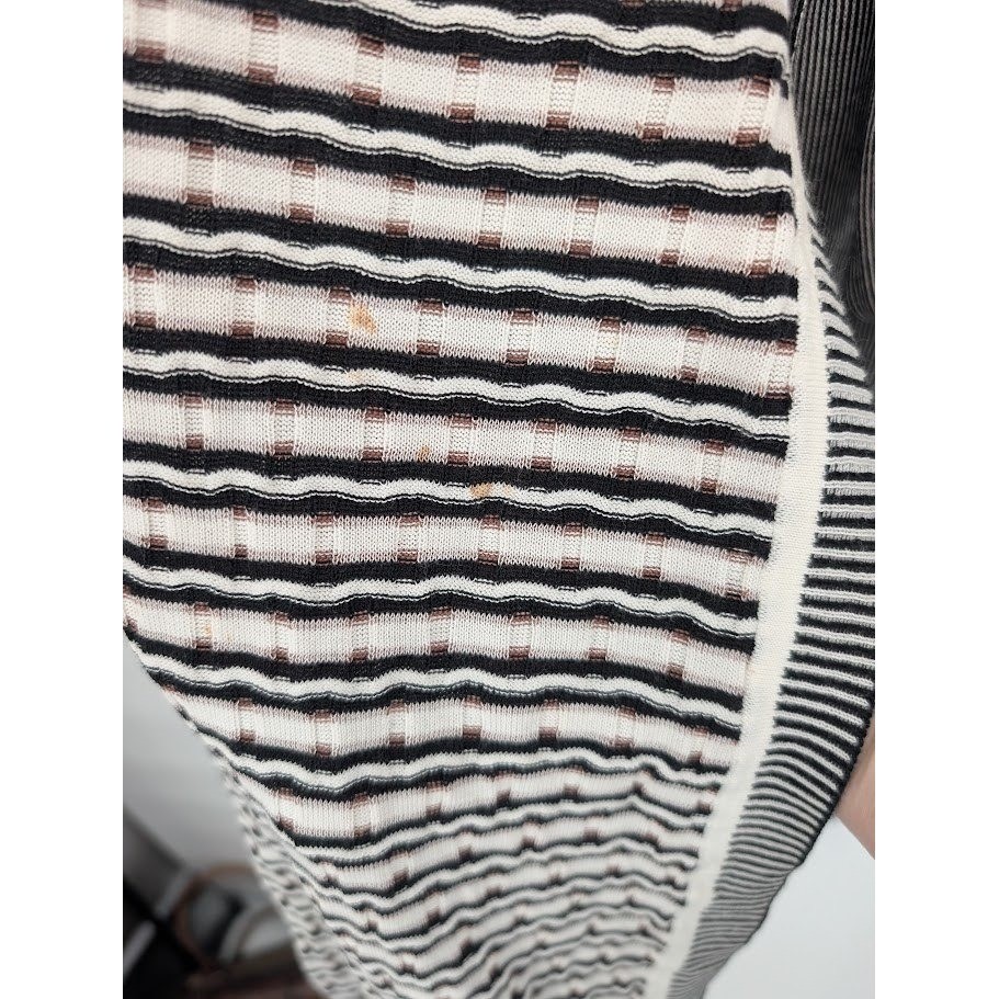 Diane Von Furstenburg Evadine Long Sleeve Wavy Striped Knit wrap dress sz S