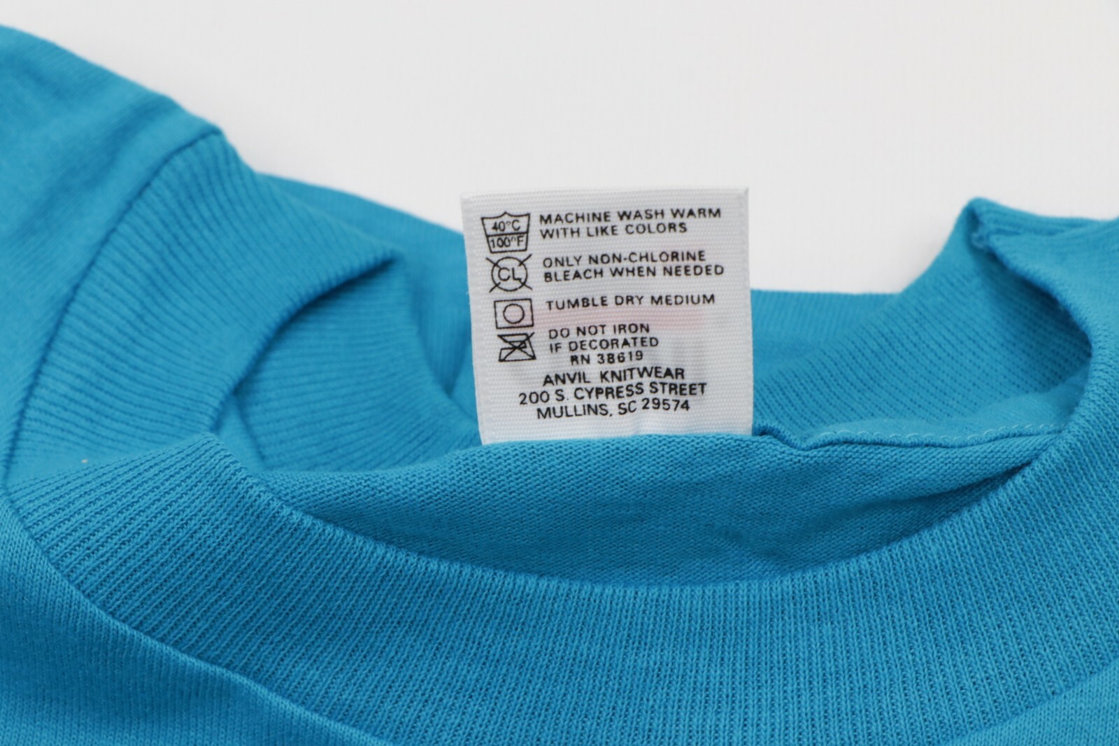 Deadstock Vintage 90s Mens 2XL XXL Blank Short Sleeve T-Shirt Blue Cotton USA