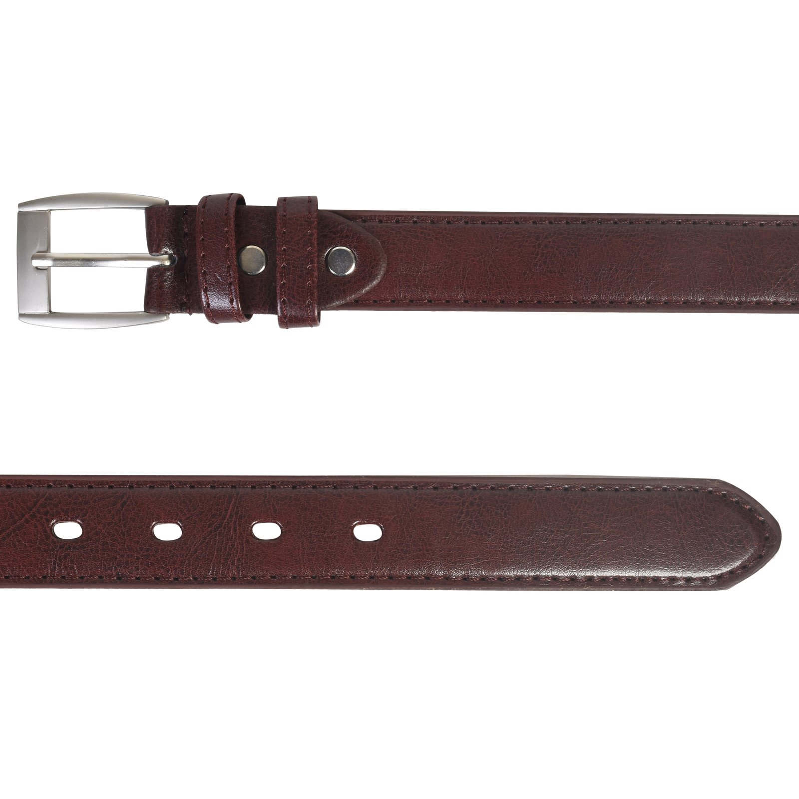 Leatherboss Genuine Leather Men Casual Dress Belt w/ Buckle, Brown