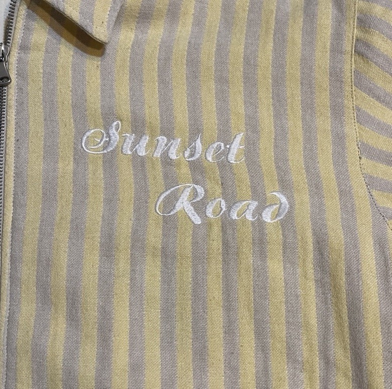 Zara Men’s Sunset Road Full Zip Striped Jacket Yellow Beige Size Small