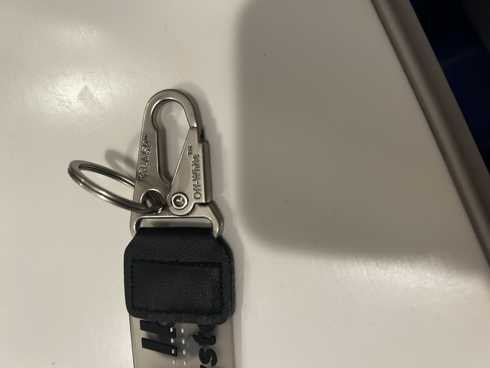 Off White Transparent Rubber Clear Black Industrial lanyard