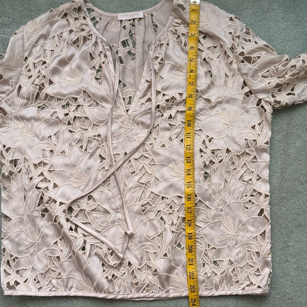 Ramy Brook Mikayla Eyelet-Embroidered Blouse Sz L