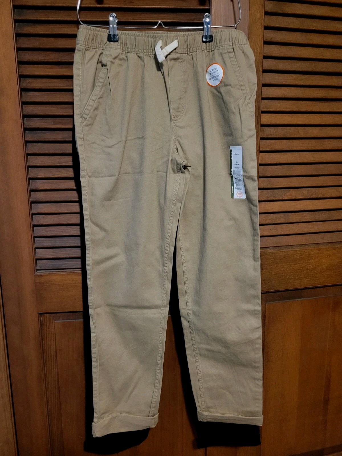 4 Pair Wonder Nation Pull On Pants 14-16 XL 1 Olive, 2 Black, 1 Khaki Free Ship!