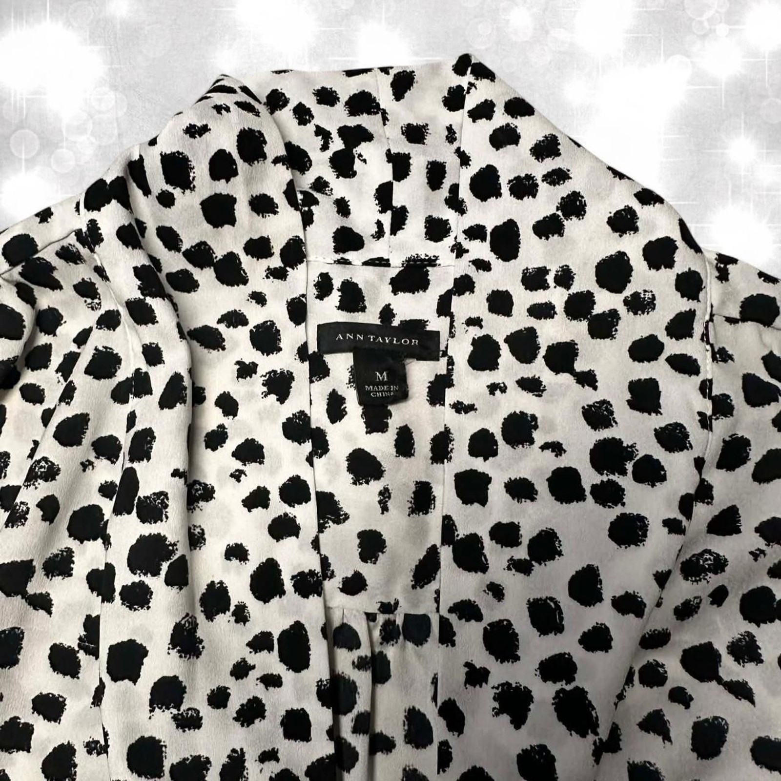 Vintage style long sleeve polka dot tie front button up top