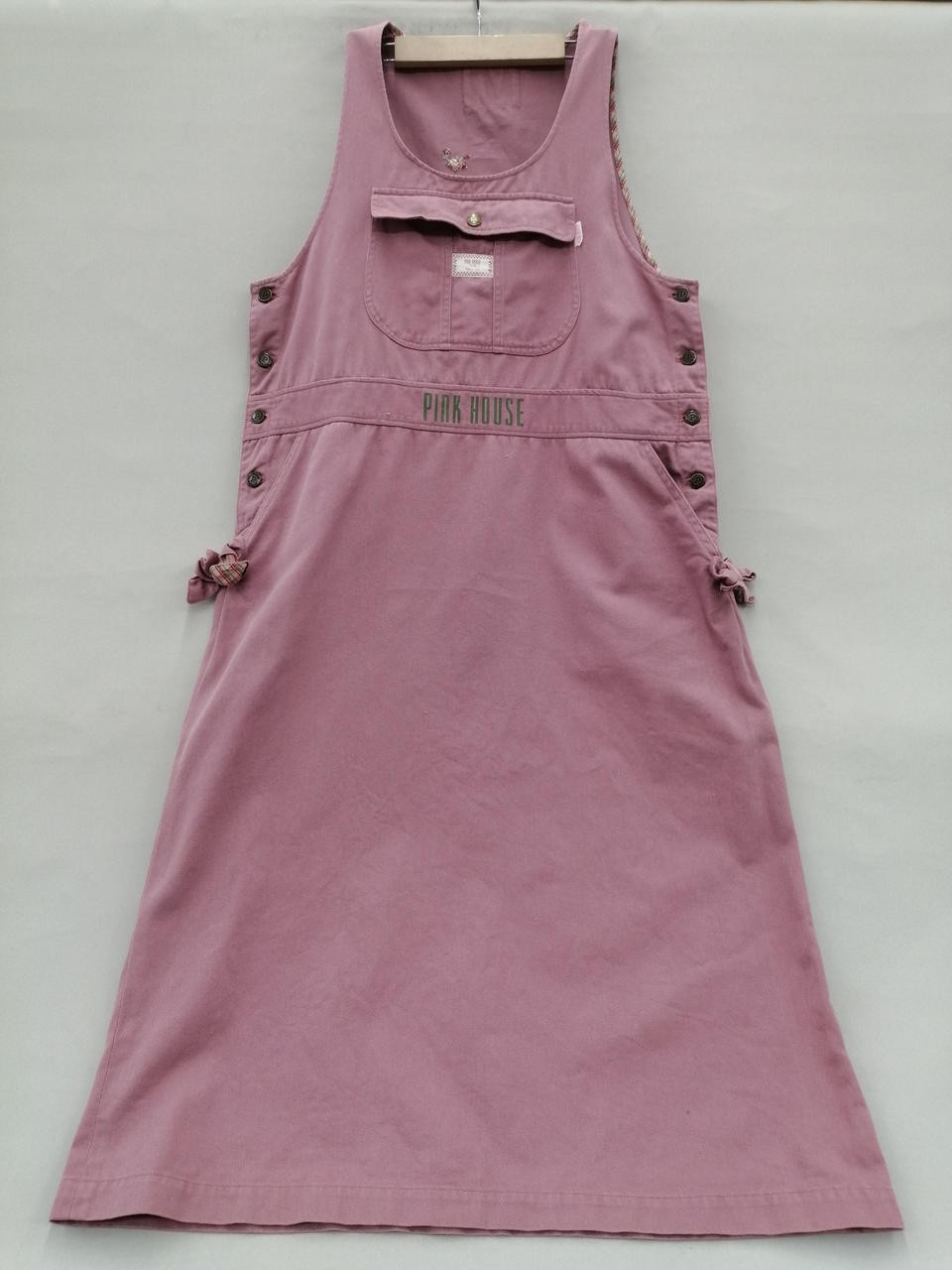 Pink House Pink Denim Jumper Dress F 45in Length 19.5in