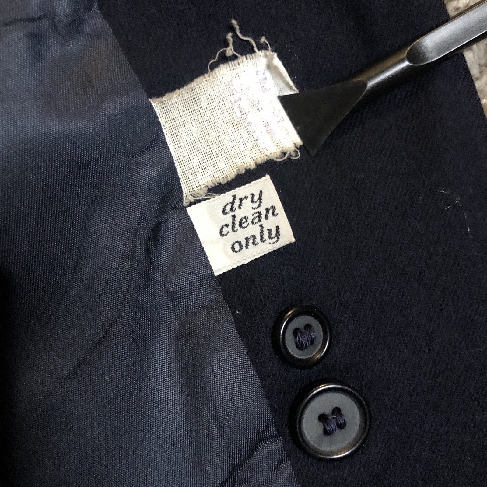 Vintage Pendleton Blazer Coat Womens M Medium Black Virgin Wool Missing Button