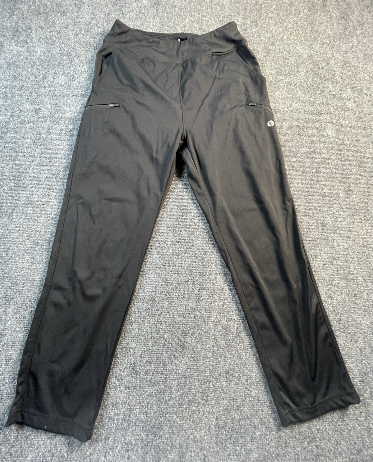 Santiny Golf Women’s Black Pull-On Leggings Size M Zippered Pockets Cycling.