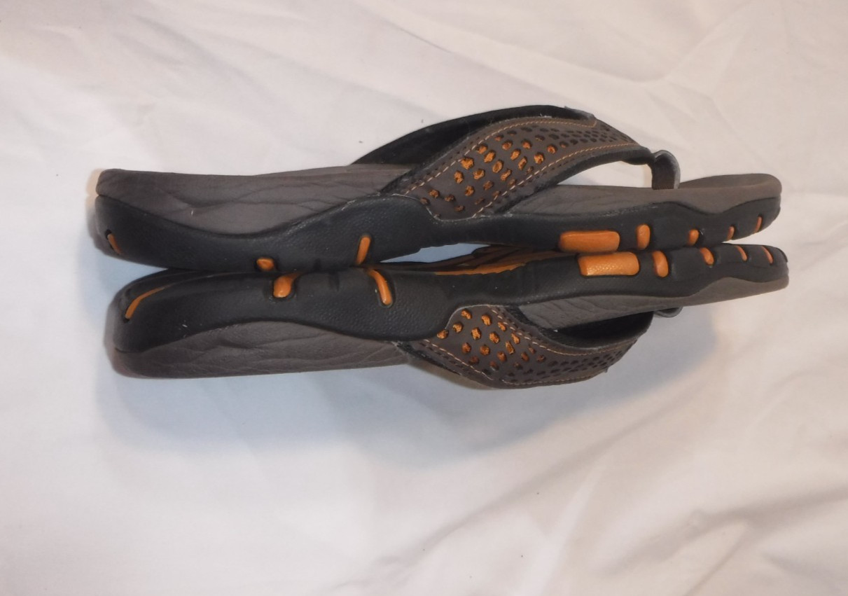 Hobibear Flip Flop Sandals Mens Size US 11 EU 44 Brown Orange Comfort Slip On