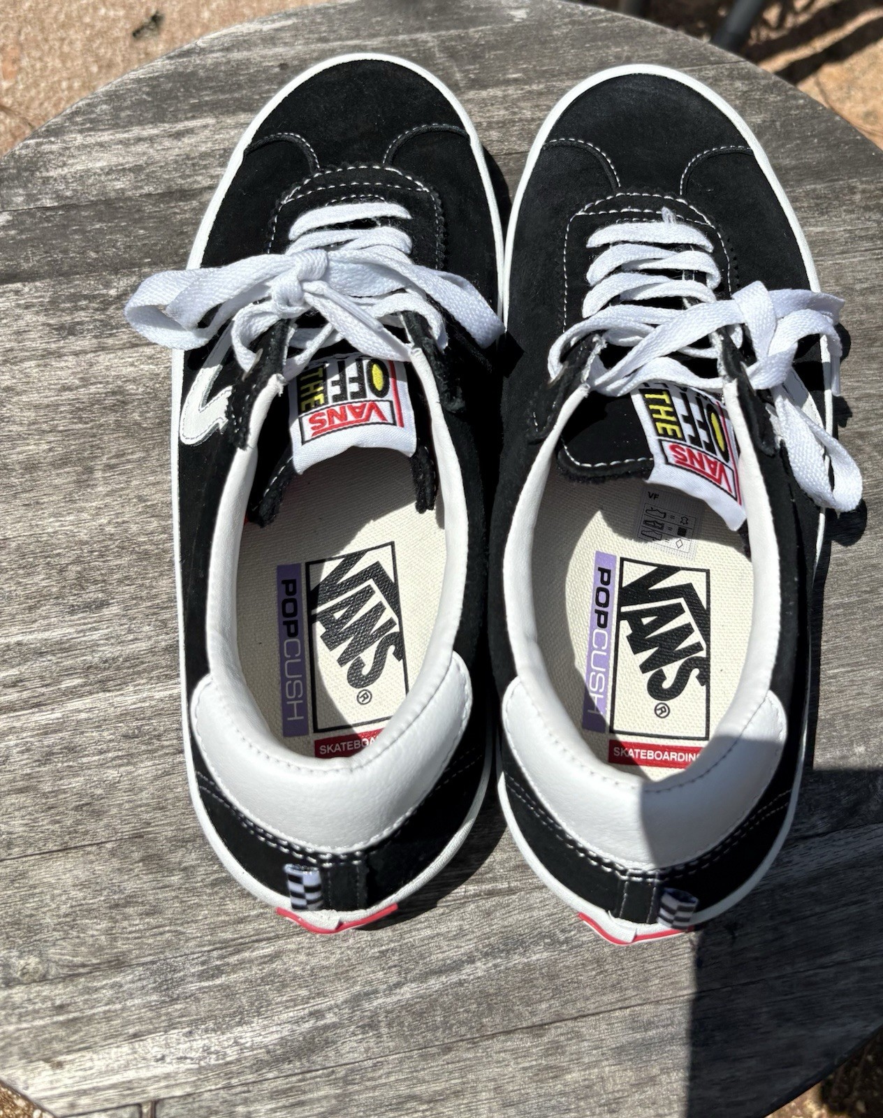 Vans Skateboarding PopCush Black Suede Sneakers Men 7 Women 8.5 EU39