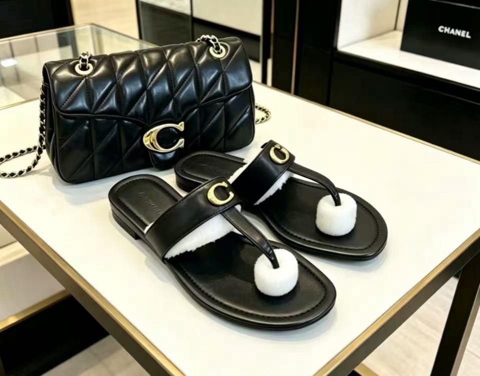 Louis Vuitton Monogram Logo Slide Sandals Brown/Black/Gold Women’s 8 NIB