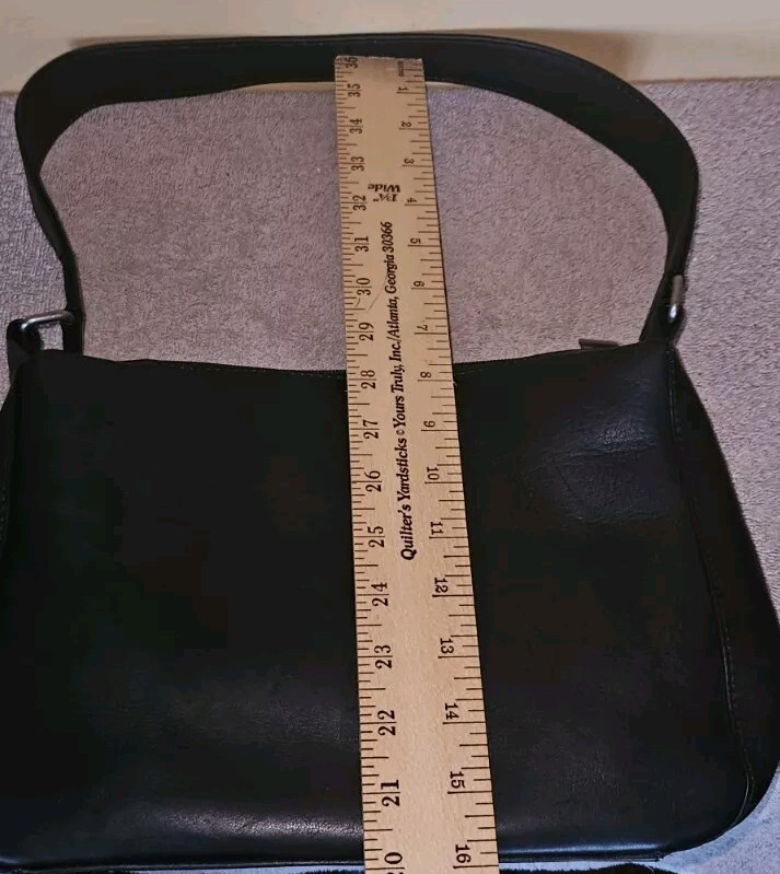 Le Donne Leather Collection Black Leather Hobo Purse Handbag With Strap
