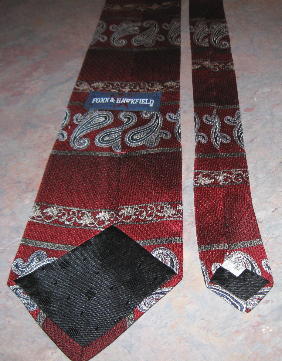 New Striped/Paisley Classic (57″-60″) Necktie by Foxx & Hawkfield