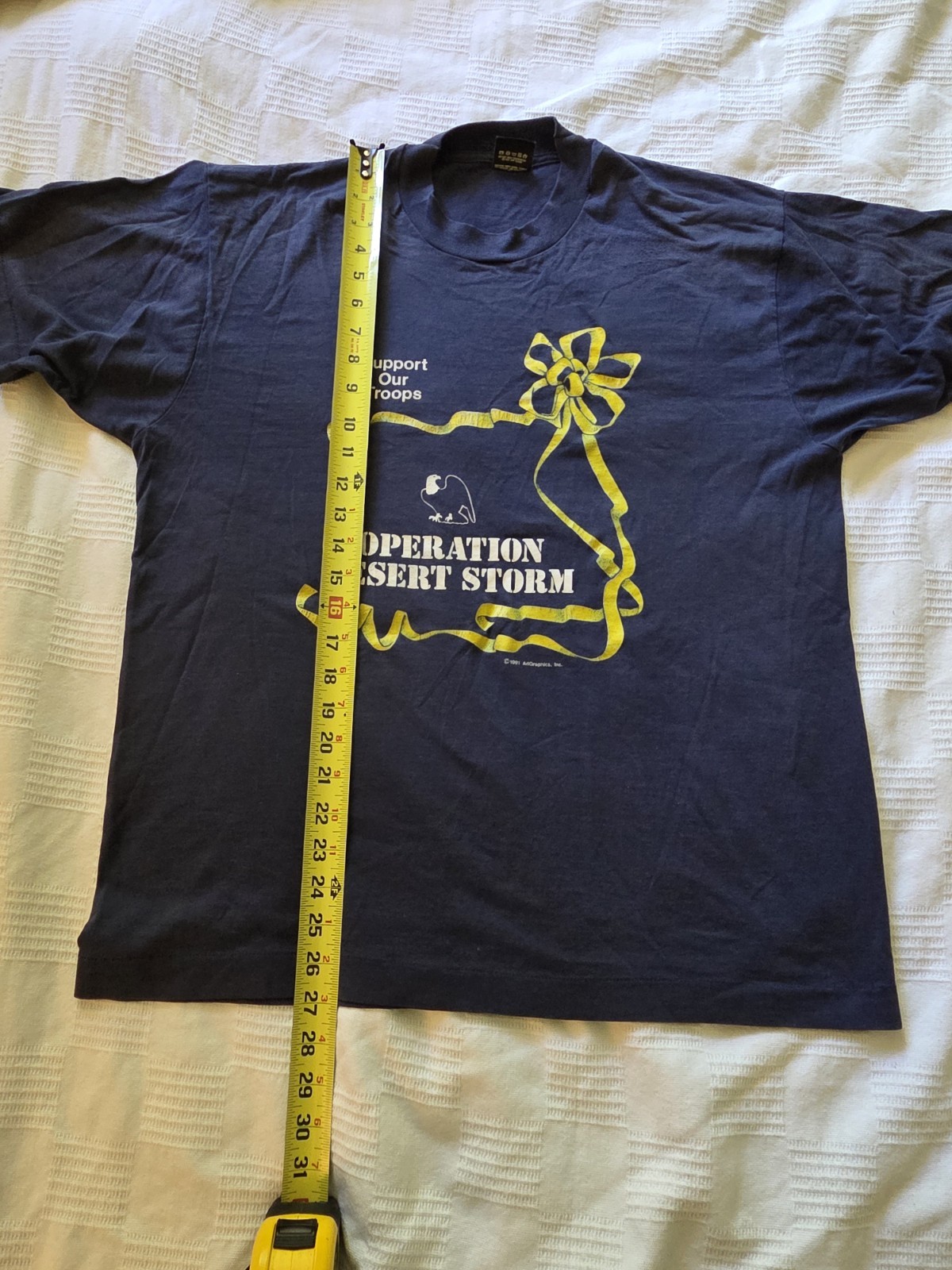 Vtg 91Operation Desert Storm Support Troops Screen Stars Best USA Single Stitch