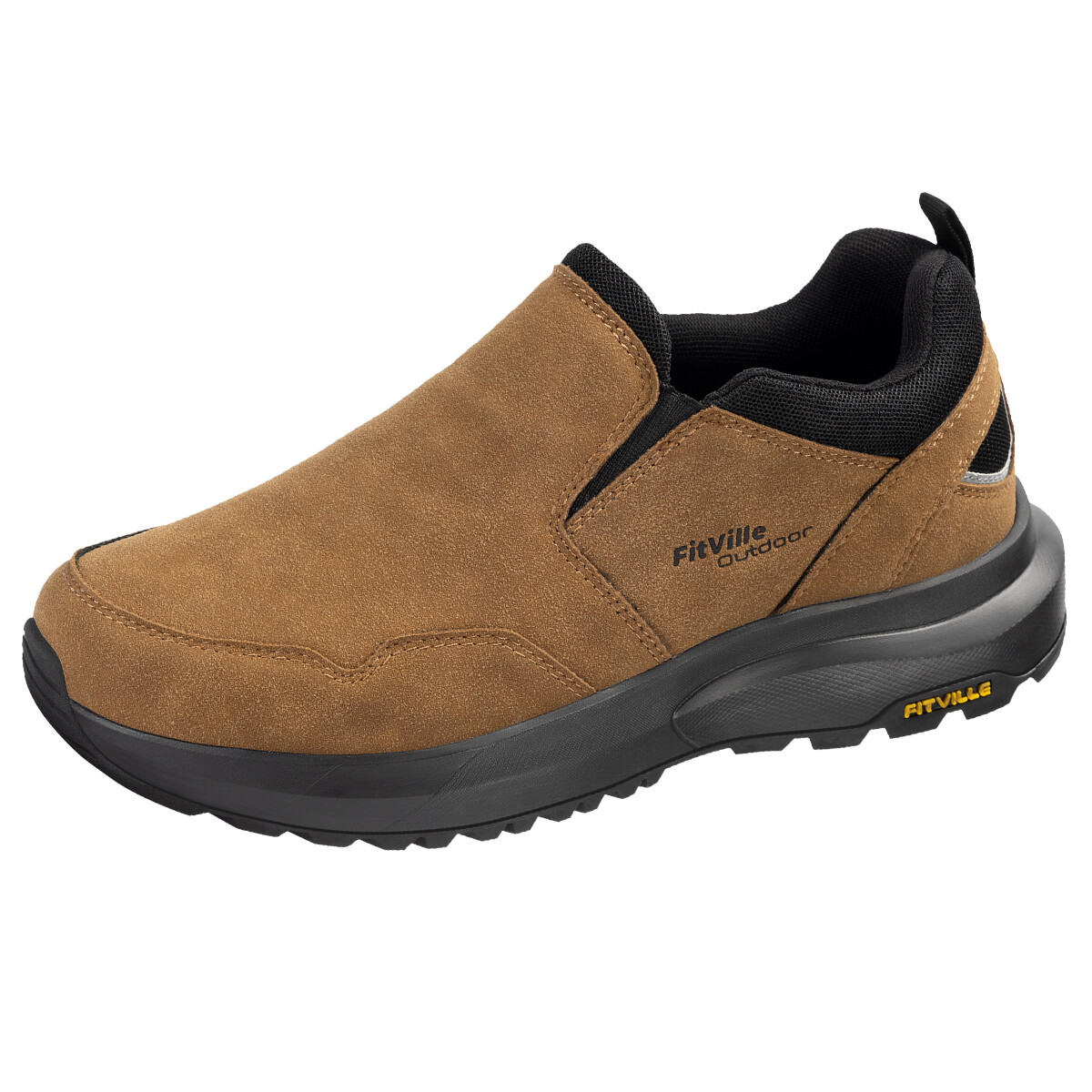 FitVille Men’s Trekking Trails Sneakers Slip on Extra Wide Hiking Shoes Outdoor