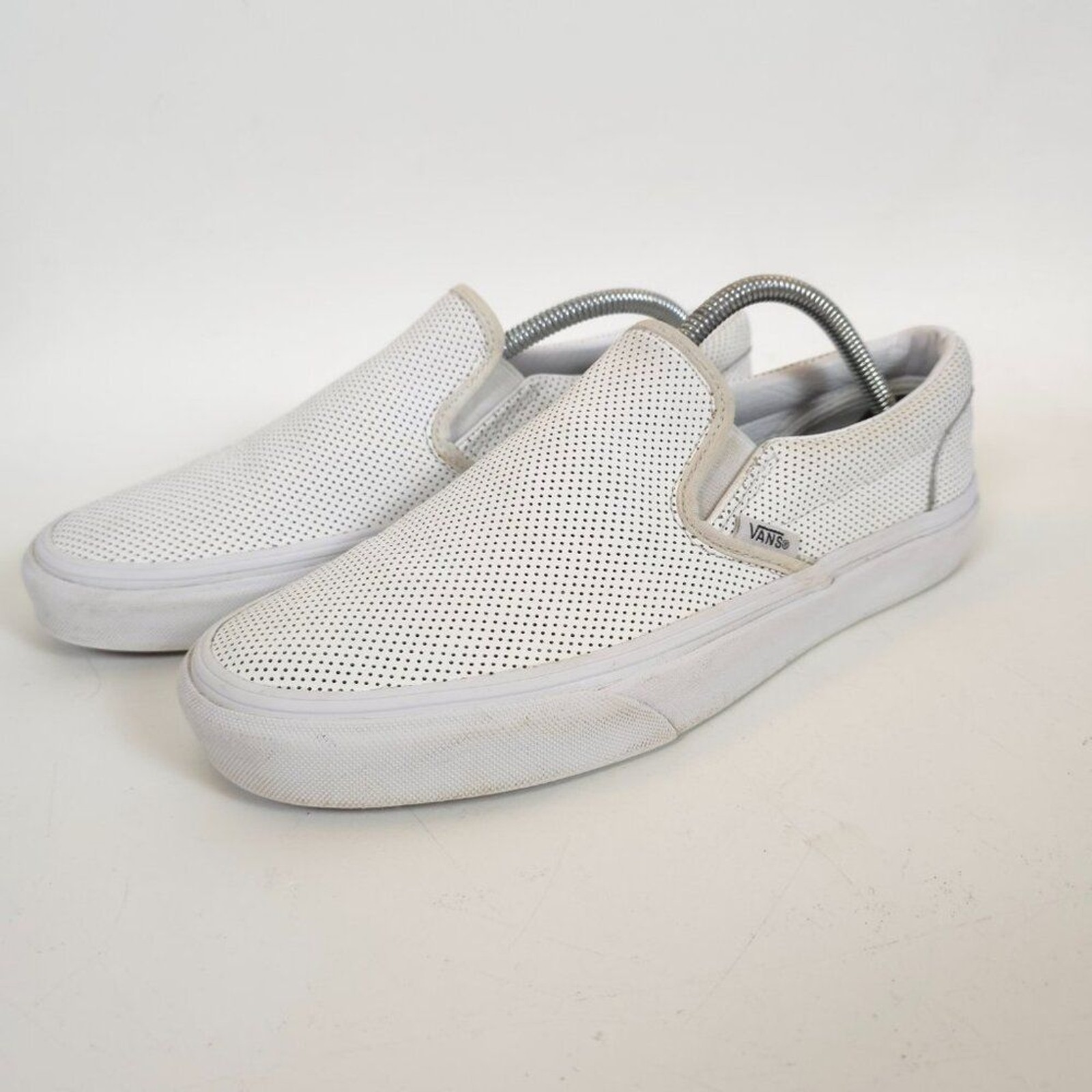 Vans Classic Slip-On Perforated White Leather Sneakers Unisex