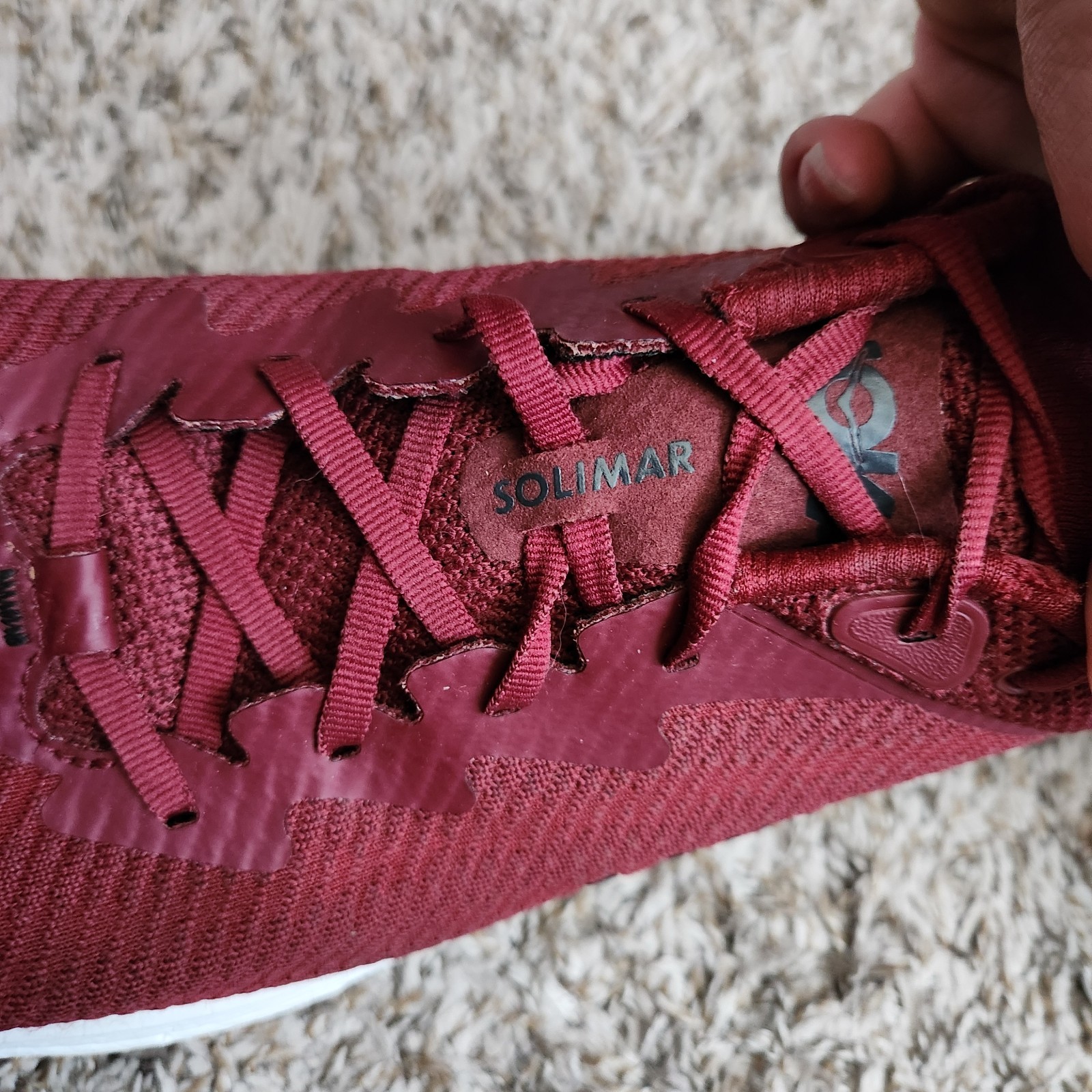 HOKA One One Solimar Running Shoes Sneakers Men’s 14 D Burgundy Red Athletic