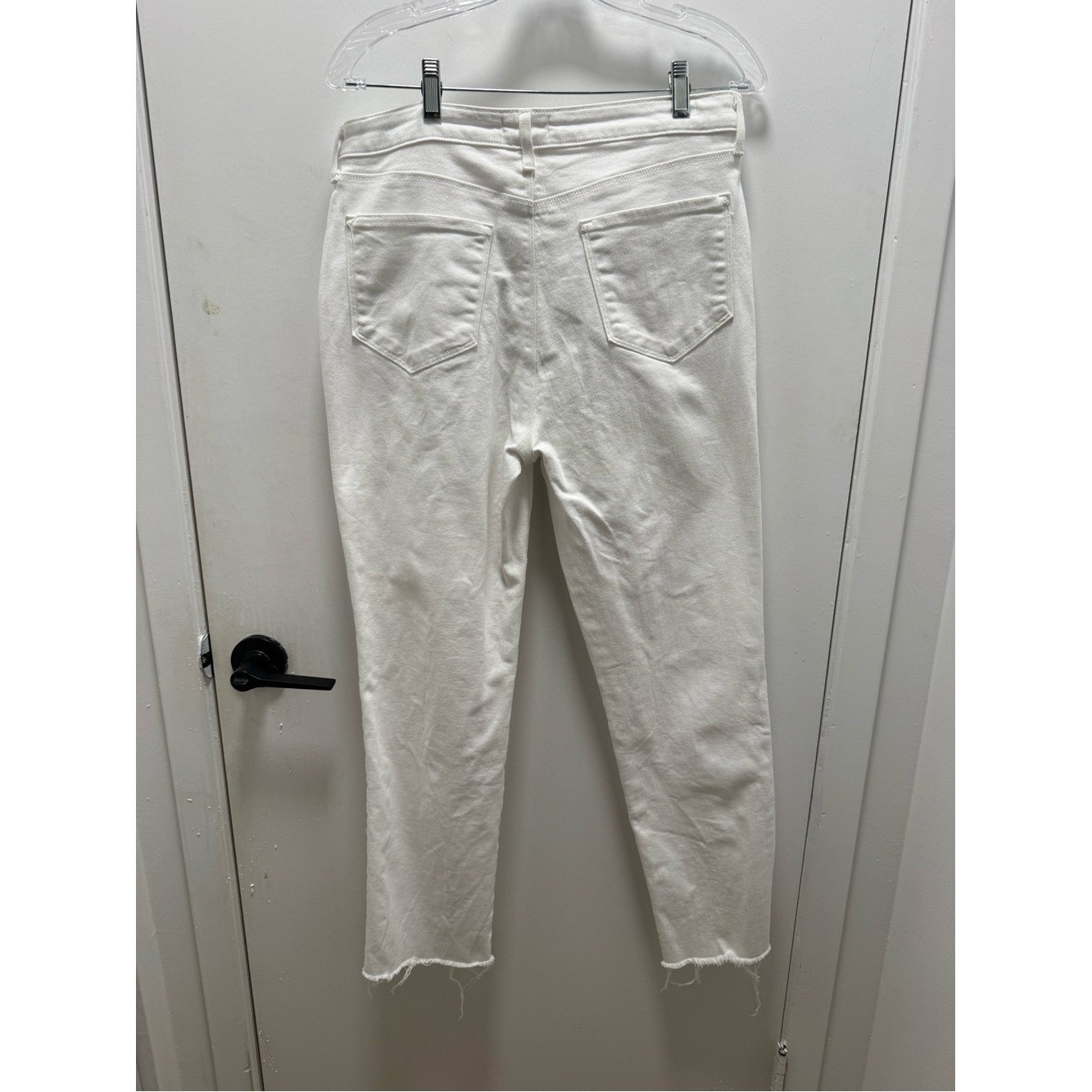 L’AGENCE White Blanc Draya 98% Cotton Slim Straight High Waisted Jeans 31