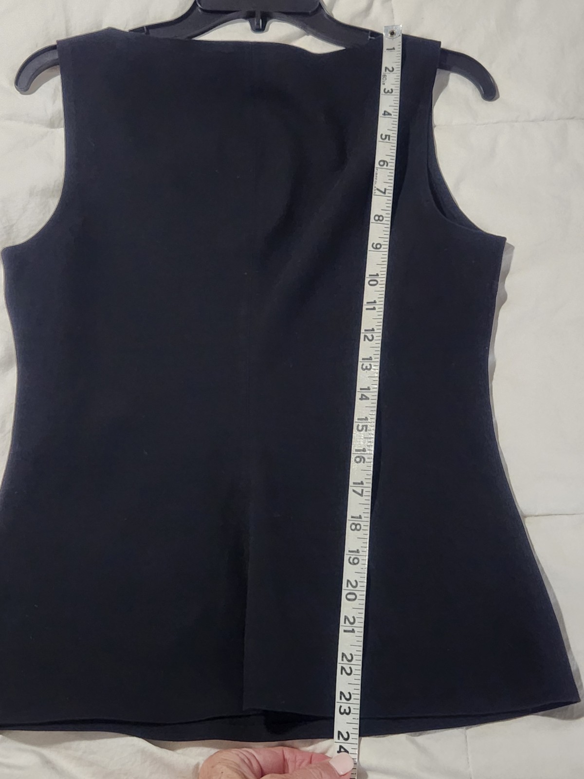 Theory SL Scoop Shell Cotton Ponte Size Medium Black Top
