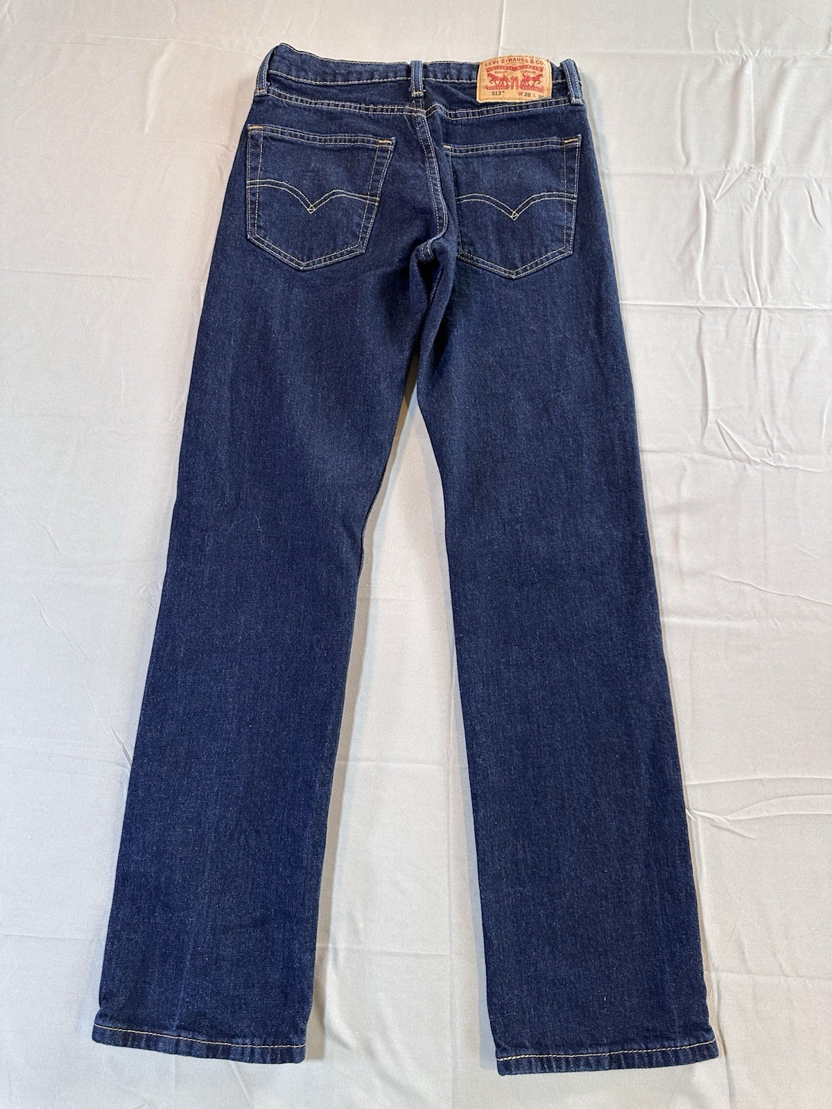 Levis 513 Slim Straight Jeans Men’s 28/30 Blue Denim Medium Wash Cotton Stretch