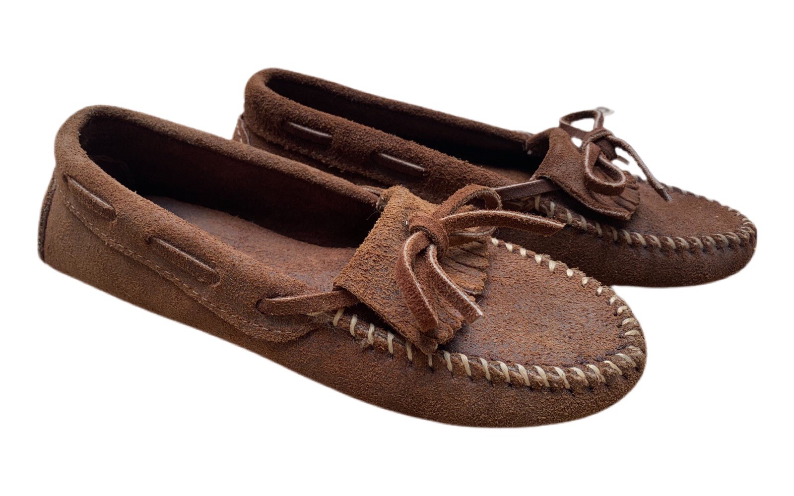Minnetonka Leather Slip On Driving Moccasins Loafers Shoes Brown – Womens 6M