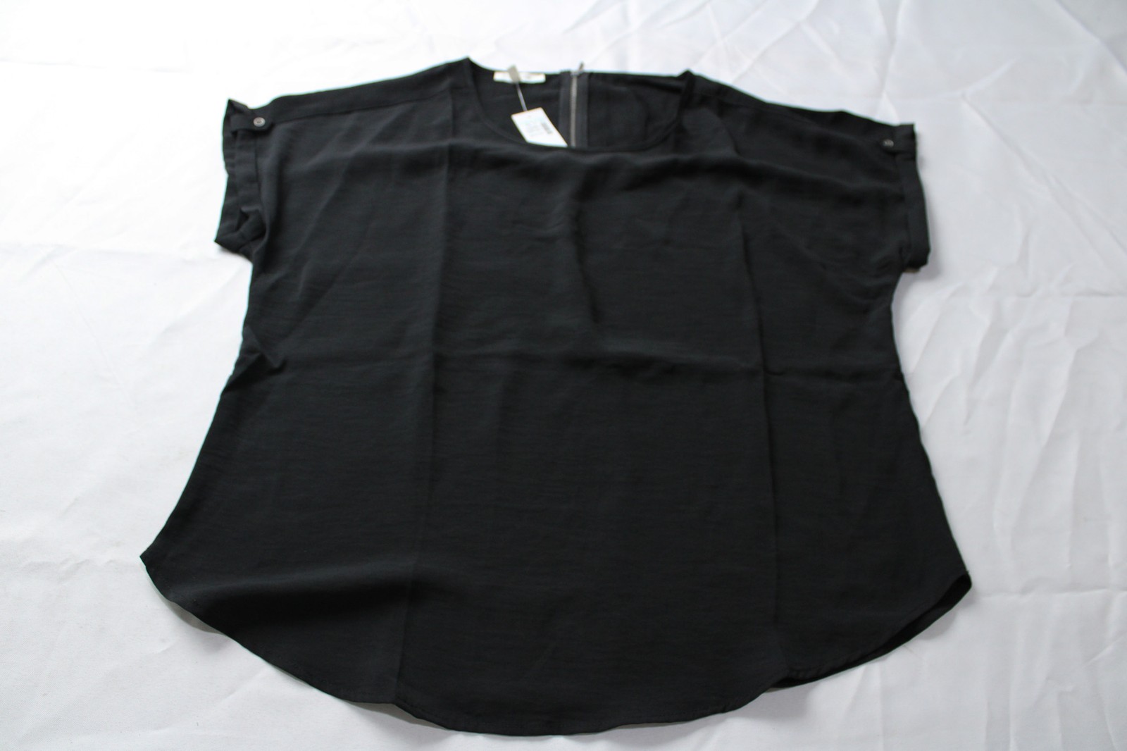 Maurices Women’s Solid Delton Zipper Back Blouse WR4 Black Medium NWT