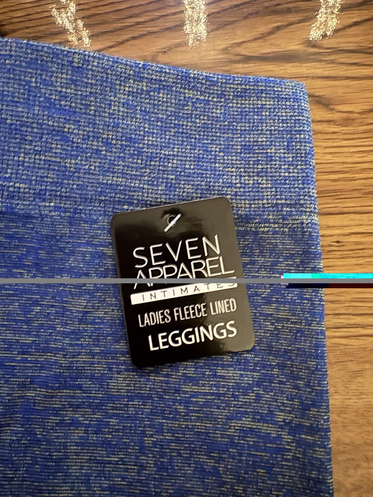 Seven Apparel Fleece Lined High Rise Stretch Leggings Blue Flecked M