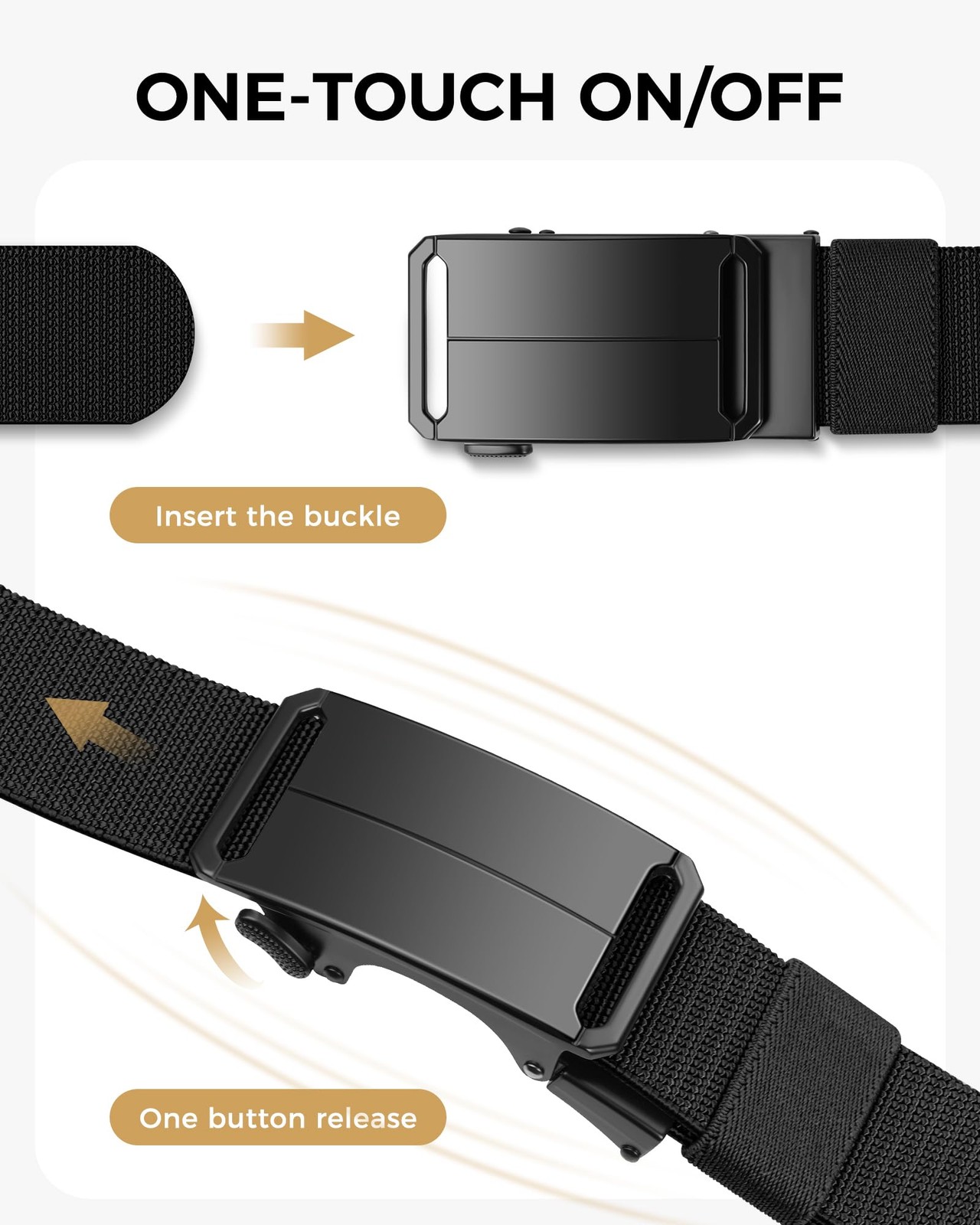 1.5″ Stretch Tactical Belt for Men, Free Cut Length Adjustable Nylon Stretch Str