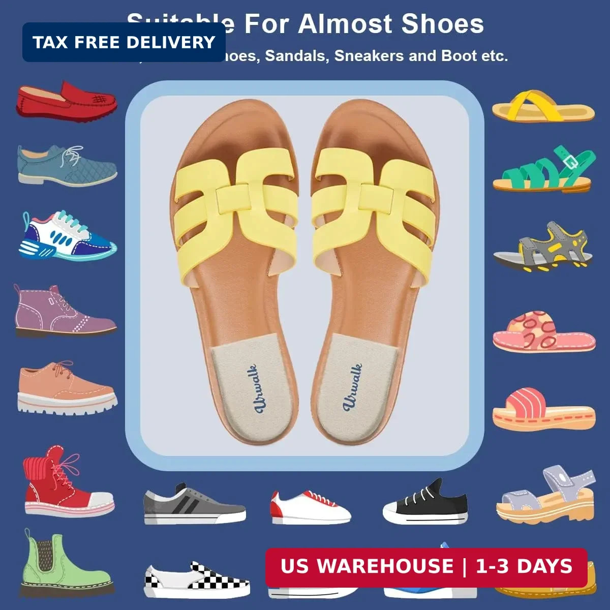 3 Layers Adjustable Supination & Over-Pronation Corrective Shoe Inserts, Medial
