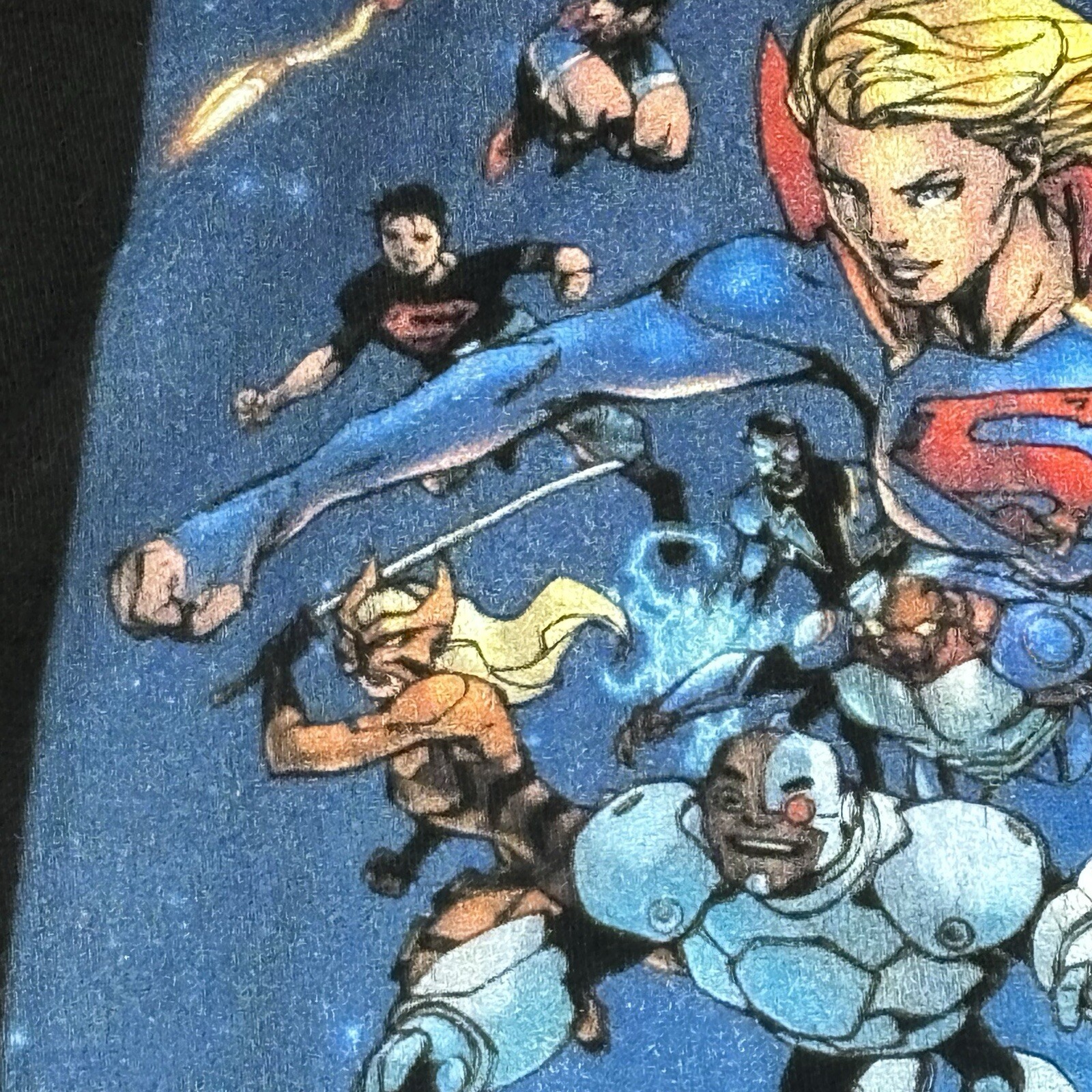 DC Comics T-shirt Men XL Batman Robin Superman Black Short Sleeve Justice League