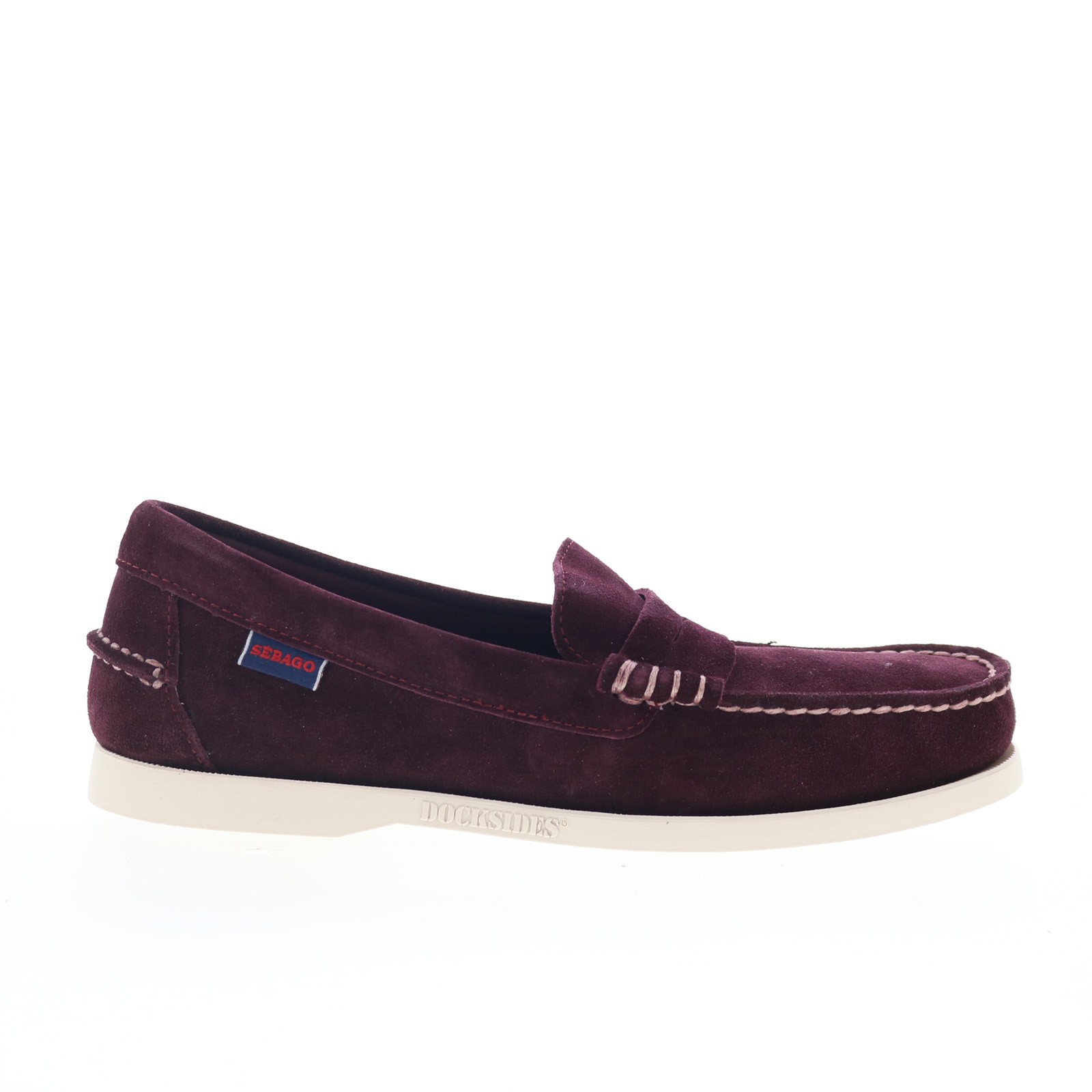 Sebago Dan Boat Flesh Out Mens Burgundy Loafers & Slip Ons Penny Shoes