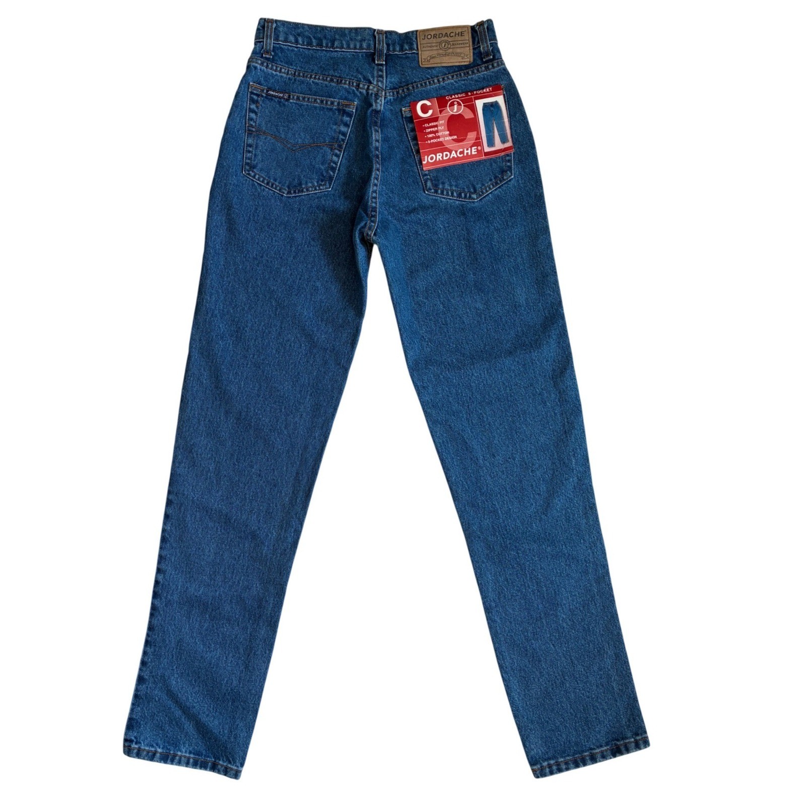 Jordache Vintage High Waist Classic Fit Straight Leg Blue Jeans 100% Cotton 9/10