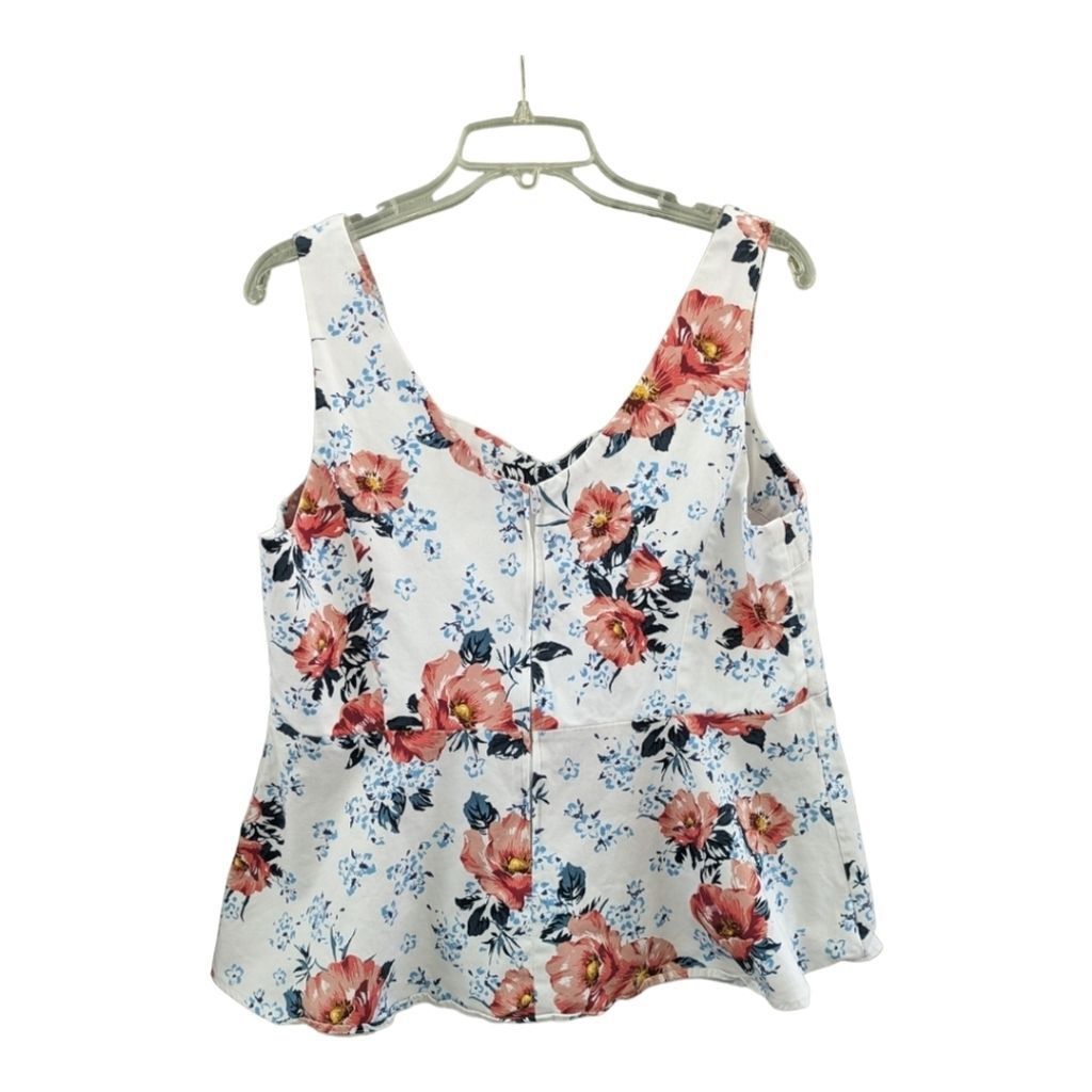 Torrid Floral Peplum Sweetheart Neckline Fit & Flare Stretch Top Size 2X Cottage