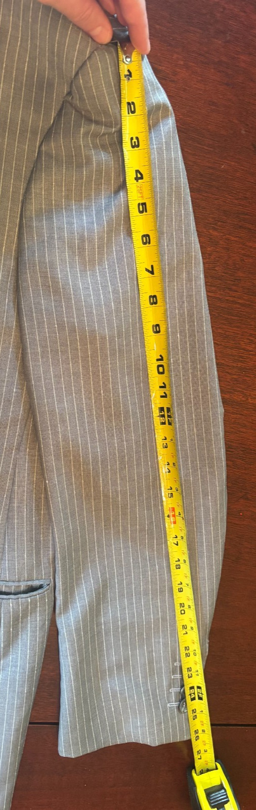 Canali 52L Gray Pinstripe Wool Suit 42L 36×34 Made Italy Bemberg Cupro