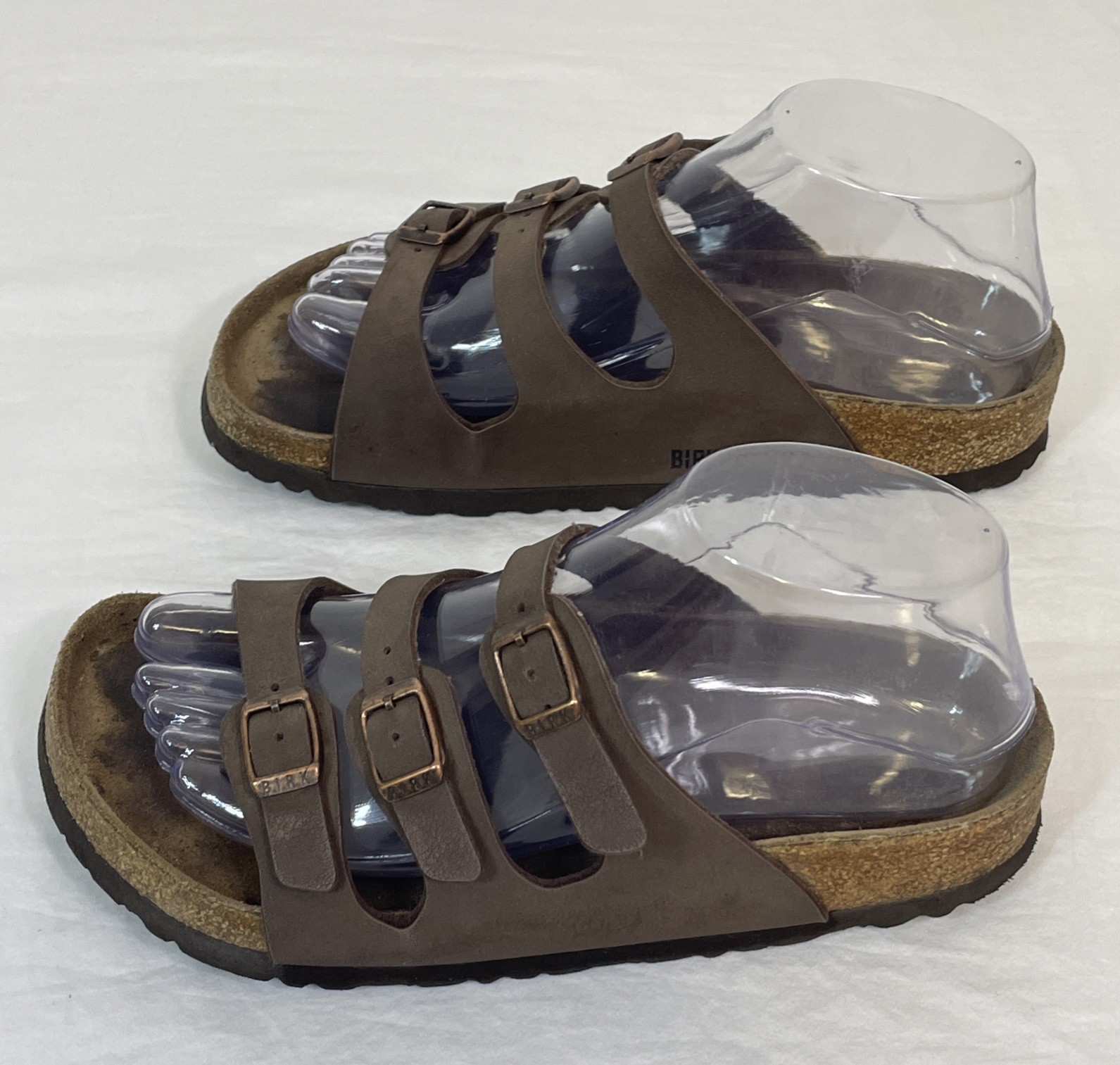 Birkenstock Women’s Florida 3 Strap Slip On Sandals Mocha Brown Sz 37 US 6-6.5